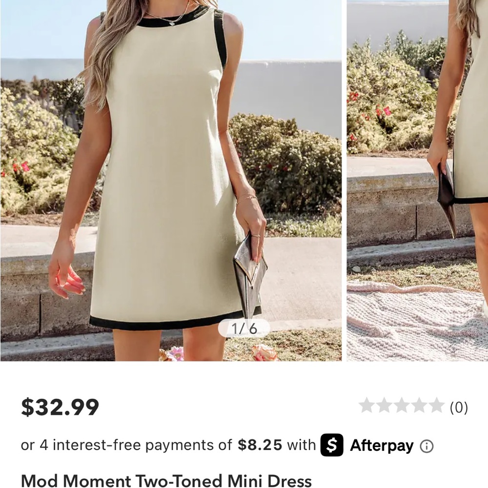 Cupshe Mod Moment Two-Toned Mini Dress NWT